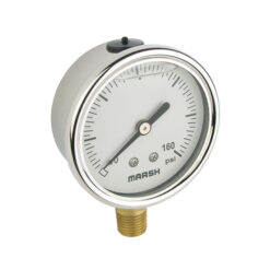 TRERICE D82LFB2502LA120 2.5" 0-160 S/S LM LIQ FILLED PRESSURE GAUGE 1/4” BOTTOM MT