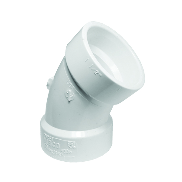 2" SCH 40 PVC DWV 45 DEG ELL (1/8 BEND H X H) 2" SCH 40 PVC DWV 45 DEG ELL (1/8 BEND H X H)