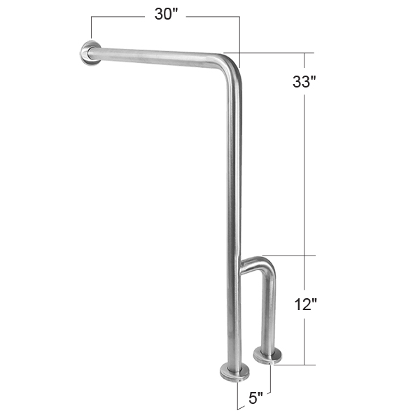 ASI 01969-C GRAB BAR - WALL TO FLOOR W/RH OUTRIGGER ASI 01969-C GRAB BAR - WALL TO FLOOR W/RH OUTRIGGER