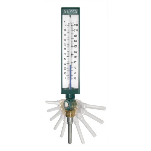 TRERICE 9VS35-120 9" 0-100ºF ADJUSTABLE THERMOMETER - 3-1/2" STEM TRERICE 9VS35-120 9" 0-100ºF ADJUSTABLE THERMOMETER - 3-1/2" STEM