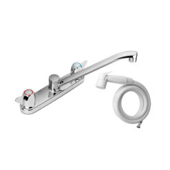 CLEVELAND FAUCET CA40613 CP BRASS KITCHEN FAUCET 8" DECK MOUNT W/ SPRAY