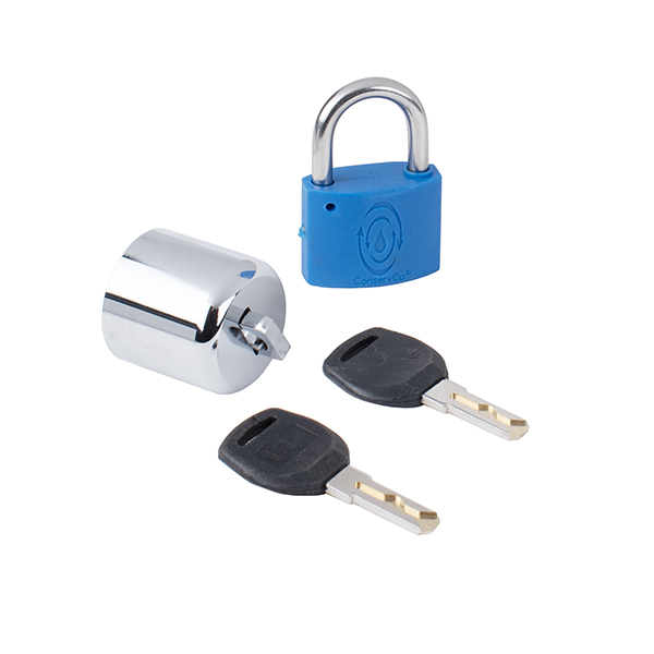 CONSERVCO 900068/DSL-2 CHROME HOSE BIBB LOCKOUT W/ PADLOCK CONSERVCO 900068/DSL-2 CHROME HOSE BIBB LOCKOUT W/ PADLOCK