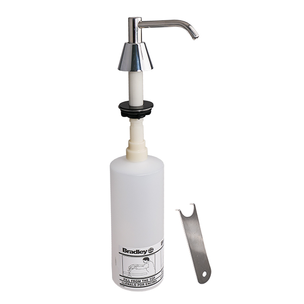 BRADLEY 6324-68 32 OZ DECK MOUNT SOAP DISPENSER W/4" SPOUT BRADLEY 6324-68 32 OZ DECK MOUNT SOAP DISPENSER W/4" SPOUT