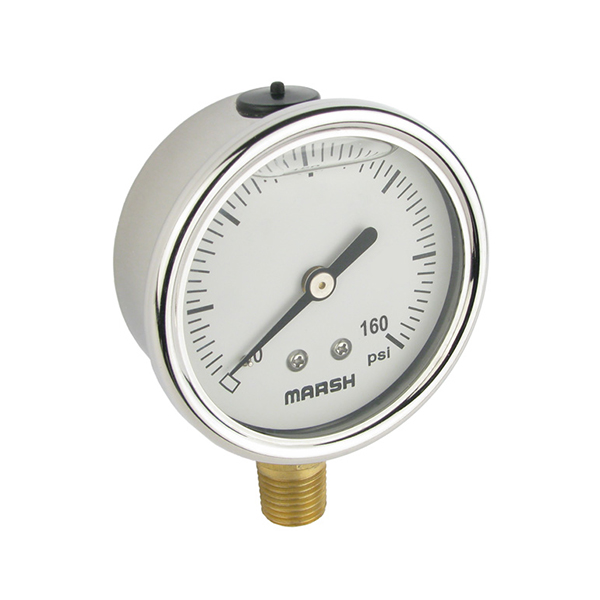 TRERICE D82LFB4002LA110 4" 0-100# LIQ FILLED PRESSURE GAUGE 1/4” BOTTOM MT TRERICE D82LFB4002LA110 4" 0-100# LIQ FILLED PRESSURE GAUGE 1/4” BOTTOM MT