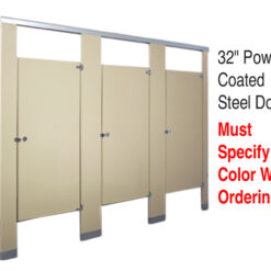 GLOBAL PARTITIONS 32" POWDER COAT STEEL DOOR W/HDWE (MUST SPECIFY COLOR & HANDLING)