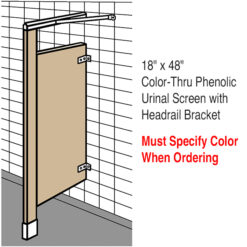 18" X 48" COLOR-THRU PHENOLIC URINAL SCREEN