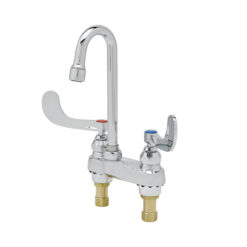 T&S BRASS B-0892 4" FAUCET WITH GOOSENECK SPOUT & WING HANDLES