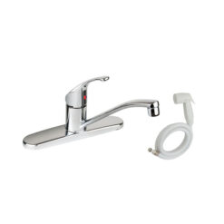 CLEVELAND FAUCET CA47513 CHROME SINGLE HANDLE KITCHEN FAUCET W/ WHITE SPRAY