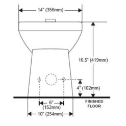 SLOAN ST2229 FLOOR MOUNT, REAR OUTLET, ADA, TOP SPUD CLOSET (1.1 TO 1.6 GPF)