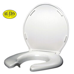 TOILET SEAT - BIG JOHN TOILET SEAT OPEN FRONT W/ COVER (WHITE)