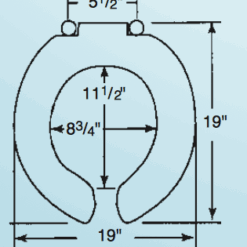 TOILET SEAT - BIG JOHN TOILET SEAT OPEN FRONT W/ COVER (WHITE)