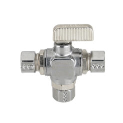 TEE STOP (BALL TYPE) REPAIR VALVE - 3/8 OD” X 3/8” OD X 3/8” OD COMP (PIGGY BACK)