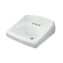 LAVATORY ADA VITREOUS CHINA W/ BACKSPLASH - 4" CENTERS WALL MOUNT