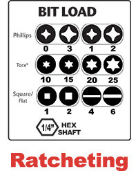 MEGAPRO®-RATCHETING DRIVER W/BITS