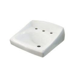 LAVATORY ADA VITREOUS CHINA W/ BACKSPLASH - 8" CENTERS WALL MOUNT