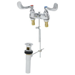 4” LAV FAUCET W/ WING HANDLES & POP-UP