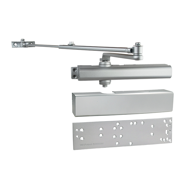 ALUM DOOR CLOSER W/ COVER & UNIVERSAL MOUNTING PLATE ALUM DOOR CLOSER W/ COVER & UNIVERSAL MOUNTING PLATE