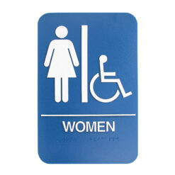6" X 9" BLUE ADA WOMENS SIGN W/ BRAILLE