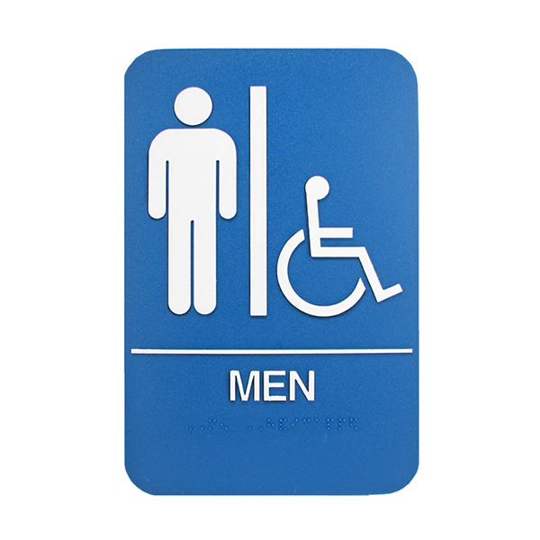 6" X 9" BLUE ADA MENS SIGN W/ BRAILLE 6" X 9" BLUE ADA MENS SIGN W/ BRAILLE