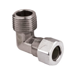 3/8 MIP X 1/2 COMP CHROME MALE ELBOW