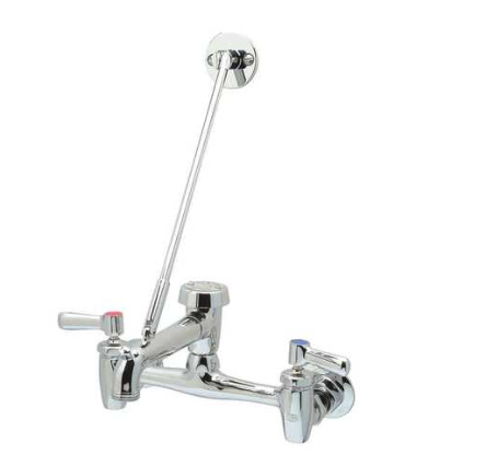 ZURN Z843M1-XL CP 8” BACK MT SERVICE SINK FAUCET W/ VB SPOUT & WALL BRACE ZURN Z843M1-XL CP 8” BACK MT SERVICE SINK FAUCET W/ VB SPOUT & WALL BRACE