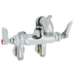 T & S BRASS B-2345-01-XX ADJ WALL MT MIXING FAUCET W/ SHORT SPOUT, LEVER HANDLES & CERAMIC CARTRIDGES