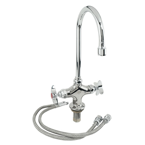 T & S BRASS BL-5700-04 SINGLE HOLE MIXING LAB FAUCET W/ CROSS HANDLES, GOOSENECK SPOUT 2.2 GPM T & S BRASS BL-5700-04 SINGLE HOLE MIXING LAB FAUCET W/ CROSS HANDLES, GOOSENECK SPOUT 2.2 GPM