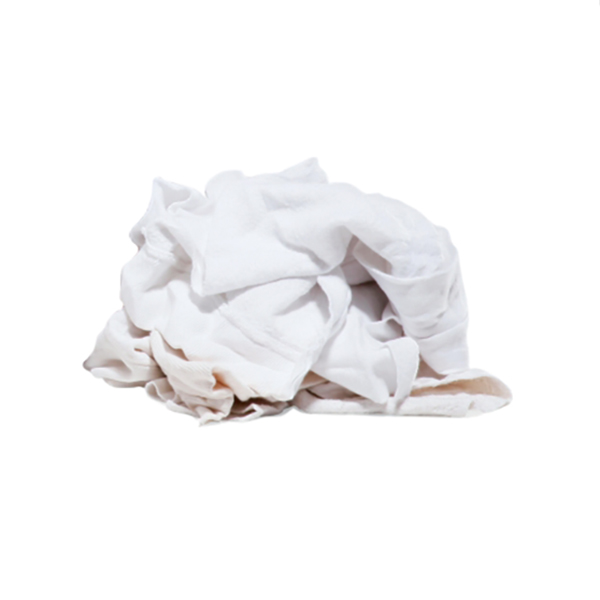 25 LB BOX OF RECLAIMED WHITE KNIT RAGS 25 LB BOX OF RECLAIMED WHITE KNIT RAGS