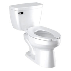 1.28 GPF ELONG FLOOR MT TOILET PRESSURE ASSIST 2 PC TOILET-STD HGT SLOANTEC COATED W/ LH TANK
