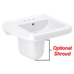 SLOAN SS3065STG WALL MT LEDGEBACK LAV SINK W/ 4” CXC FAUCET HOLES & SLOANTEC GLAZE