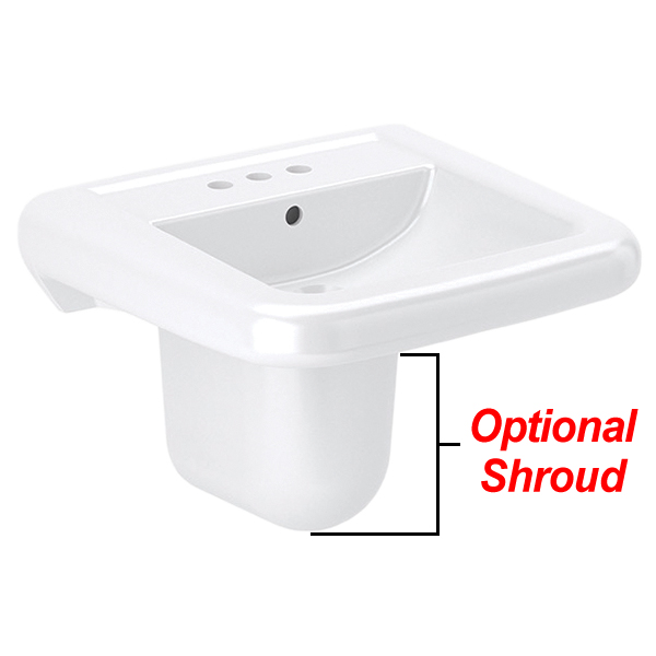 SLOAN SS3065STG WALL MT LEDGEBACK LAV SINK W/ 4” CXC FAUCET HOLES & SLOANTEC GLAZE SLOAN SS3065STG WALL MT LEDGEBACK LAV SINK W/ 4” CXC FAUCET HOLES & SLOANTEC GLAZE