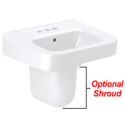 SLOAN SS3006 WALL MT LEDGEBACK LAV SINK W/ 4” CXC FAUCET HOLES