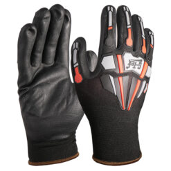 PIP 34-MP150 /XXL G-TEK ® SEAMLESS KNIT BLACK/GRAY/RED SHELL IMPACT PROTECTION GLOVE W/ NITRILE COATING (XXL)