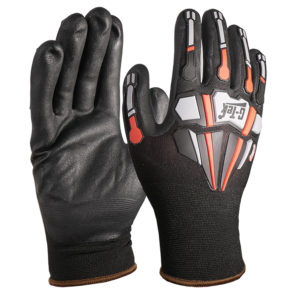 PIP 34-MP150 /XXL G-TEK ® SEAMLESS KNIT BLACK/GRAY/RED SHELL IMPACT PROTECTION GLOVE W/ NITRILE COATING (XXL) PIP 34-MP150 /XXL G-TEK ® SEAMLESS KNIT BLACK/GRAY/RED SHELL IMPACT PROTECTION GLOVE W/ NITRILE COATING (XXL)