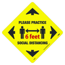 NATIONAL MARKER COMPANY WFS71A 12” x 12” DIA SHAPED SOCIAL DISTANCING FLOOR SIGN-PRESSURE SENSITIVE VINYL