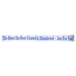 MAGNETIC DOOR BARRIER CDFY-01 “THIS ROOM HAS BEEN CLEANED & DISiNFECTED JUST FOR YOU” WHITE MAGNETIC DOOR BARRIER FOR 51” DOORWAY