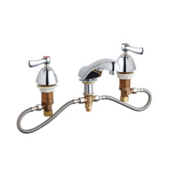 CHICAGO FAUCET 84333 6-26" ADJ DECK MT WIDESPREAD LAV FAUCET W/ LEVER HANDLES