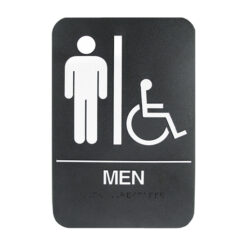 6" X 9" ADA MENS SIGN W/ BRAILLE - BLACK