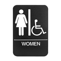 6" X 9” ADA WOMENS SIGN W/ BRAILLE - BLACK