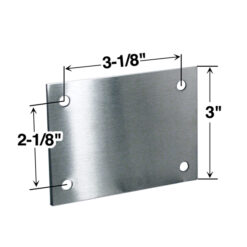 GENERAL PARTITIONS CP-1 HOLE COVER PLATE W/SCREWS - STAINLESS STEEL- FOR PARTITION