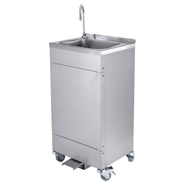T & S BRASS TPS1010-B0520V5 PORTABLE S/S HAND WASHING STATION W/ FOOT PUMP & CASTERS T & S BRASS TPS1010-B0520V5 PORTABLE S/S HAND WASHING STATION W/ FOOT PUMP & CASTERS