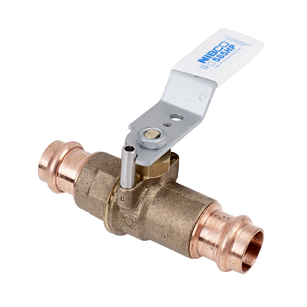 NIBCO PC-585HP-LF 1-1/4” PRESS LF FULL PORT BRONZE BALL VALVE W/ REVERSIBLE HANDLE NIBCO PC-585HP-LF 1-1/4” PRESS LF FULL PORT BRONZE BALL VALVE W/ REVERSIBLE HANDLE