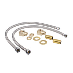 T & S BRASS B-0230-KIT INLET KIT 1/2” NPT CLOSE NIPPLES & ELBOWS W / 24” FLEX SUPPLY HOSES