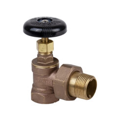 NIBCO THD-1155 1” IPS BR HOT WATER RADIATOR ANGLE GLOBE VALVE W/ GJ UNION NUT & TLPC