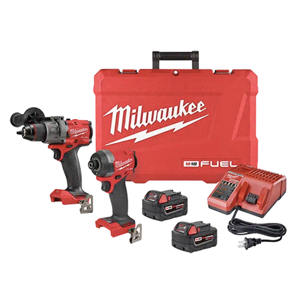 MILWAUKEE 3697-22 M18 FUEL BRUSHLESS 1/2” HAMMER DRILL / DRIVER COMBO KIT W/ HARD CASE MILWAUKEE 3697-22 M18 FUEL BRUSHLESS 1/2” HAMMER DRILL / DRIVER COMBO KIT W/ HARD CASE