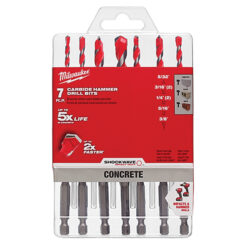 MILWAUKEE 48-20-9052 SHOCKWAVE CARBIDE HAMMER DRILL BIT KIT (7 PIECE)