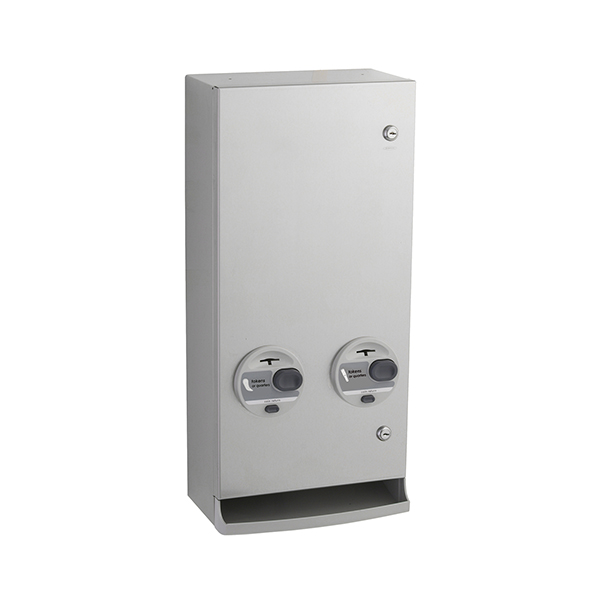 BOBRICK B-2706-25 NAPKIN/TAMPON DISPENSER SURFACE MOUNT 25 CENT OPERATION BOBRICK B-2706-25 NAPKIN/TAMPON DISPENSER SURFACE MOUNT 25 CENT OPERATION
