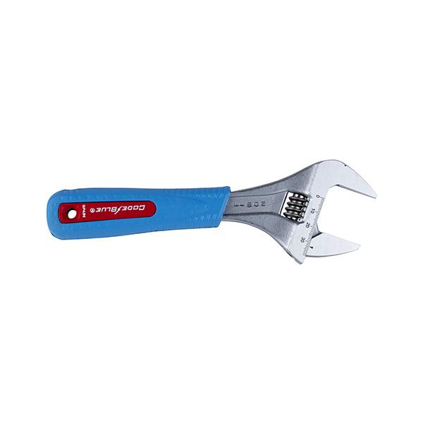 8” WIDEAZZ® ADJ WRENCH W/ CODE BLUE® HANDLE 1.54” JAW OPENING 8” WIDEAZZ® ADJ WRENCH W/ CODE BLUE® HANDLE 1.54” JAW OPENING