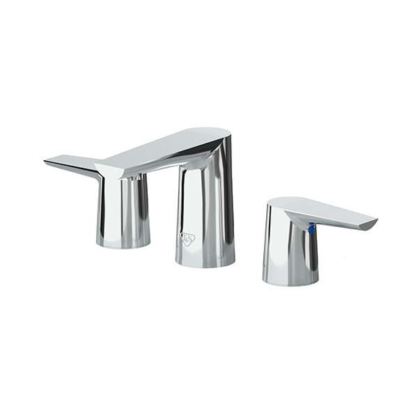 T&S BRASS LAKECREST AESTHETIC CHROME PLATED 8” WIDESPREAD FAUCET WITH LEVER HANDLES 0.5 GPM T&S BRASS LAKECREST AESTHETIC CHROME PLATED 8” WIDESPREAD FAUCET WITH LEVER HANDLES 0.5 GPM