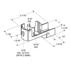 PARTITION HINGE BOTTOM BRACKET (UNPAINTED)